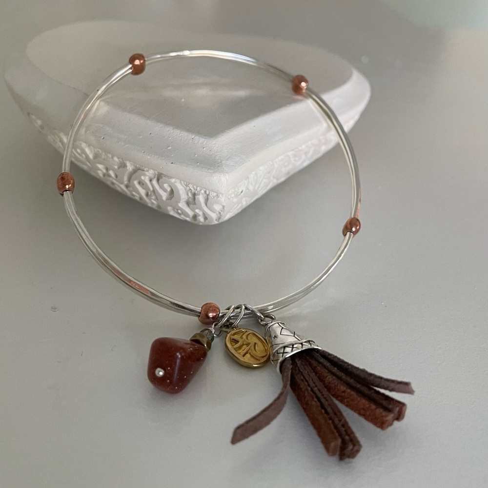 Silpada Triple Threat Charm Bangle Bracelet